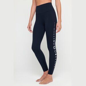 NWT: Spiritual Gangster Golden Icon Jacquard Leggings Midnight Navy